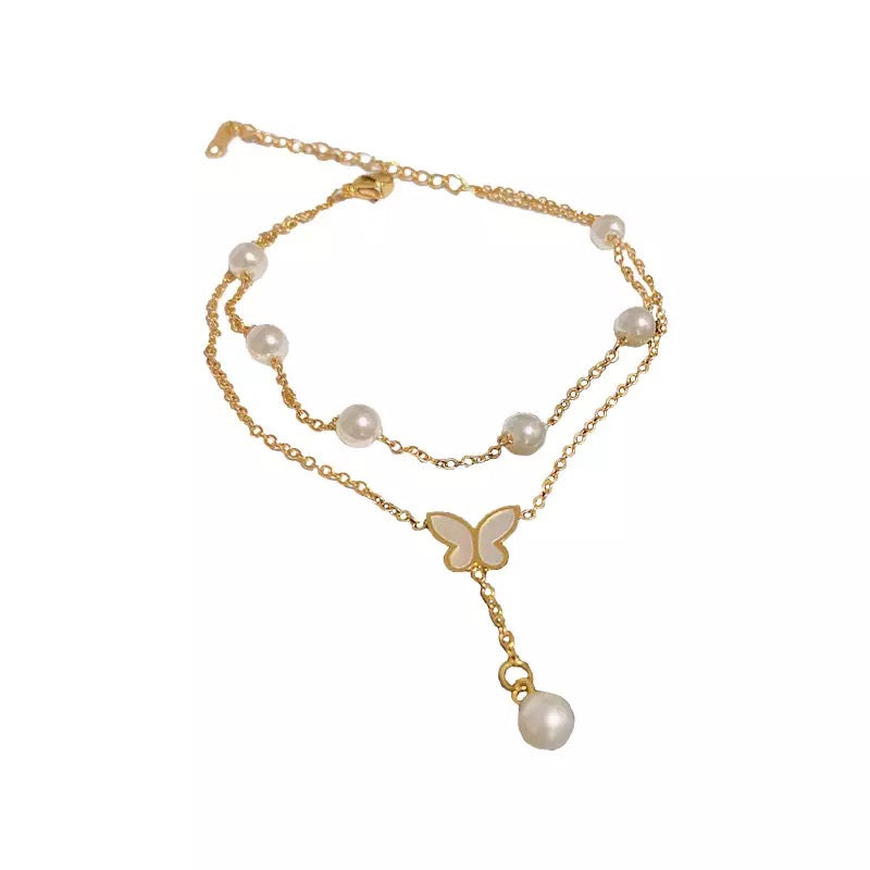 M&A Butterfly Anklet Foot Chain 18K Gold plated