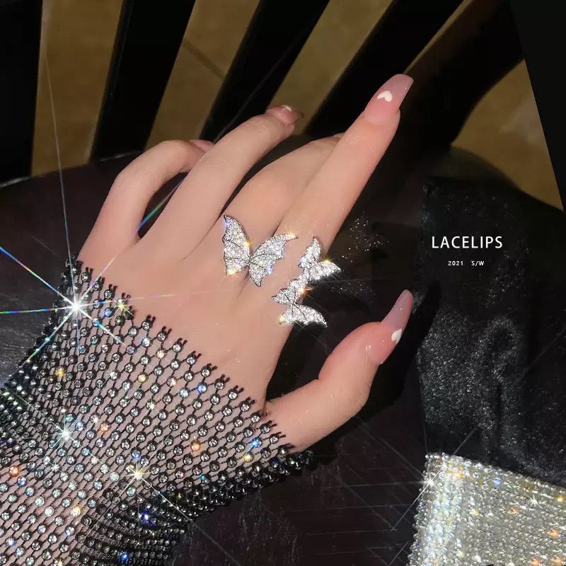 M&A Beauty New Arrival Butterfly Rings Crystal