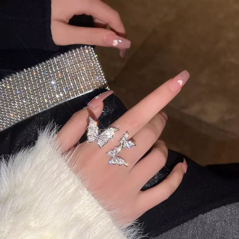 M&A Beauty New Arrival Butterfly Rings Crystal