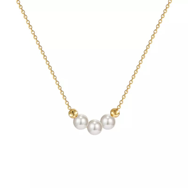 M&A Big Dream Catcher Pendant Necklace Gold Butterfly Pearl Necklace