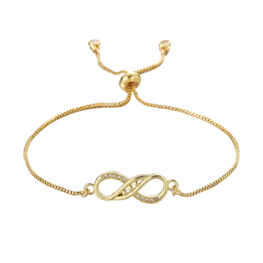 M&A Infinity Bolo Bracelet 14K Real Gold Plated